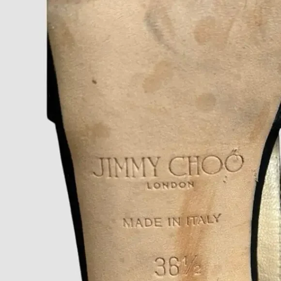 Jimmy Choo Black Sandals with Elegant T-Strap Design - Picture 5 of 7